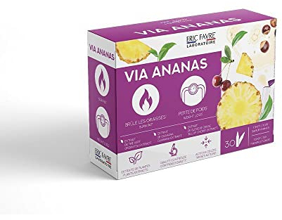 VIA ANANAS - Brûle Graisse à l'Ananas, Thé Vert, Guarana et Queue de Cerise, Aide à la Perte de Poids, Brûleur de Graisse - Eric Favre