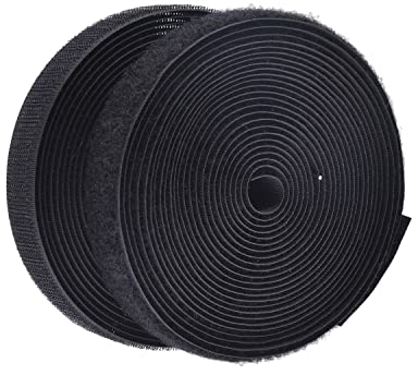 IHKFILAN Klettband 20 mm breit zum Nähen klettband beidseitig (Haken、Schlaufe) Nylon Gewebe-Klebeband mit Non-Kleber für DIY 4.57 M Rolle Schwarz