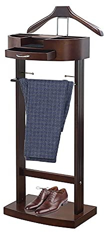 LOHOX Herrendiener Stummer Diener Garderobe Kleiderständer mit Schublade und Starkem Chassis Damendiener Garderobenständer Kleiderstange mit Hosenbügel H 106,6 x B 34,2 x T 43,1 cm