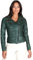 D'Arienzo Chiodo in Pelle Verde Donna Vintage Giacca Biker Giubbotto Moto Vera Pelle Made in Italy KBC S/Verde
