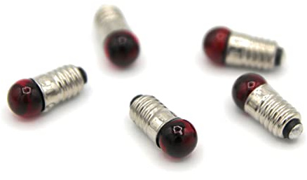 BELI-BECO 9044D Glühlampe - E 5,5 Gewinde - 4,5V 200mA - Glas 6mm Ø - 5 Stück (Rot)