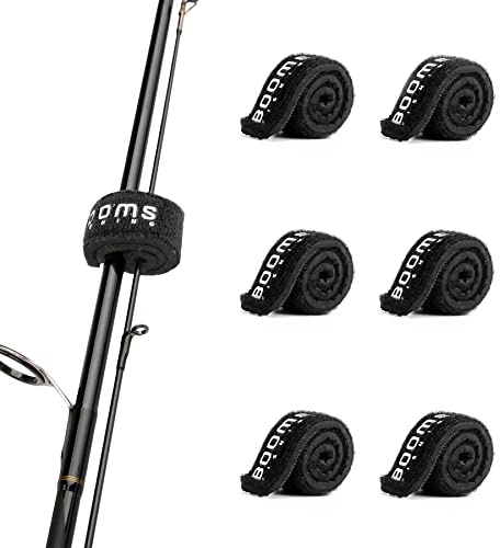 Booms Fishing RS3 15 cm Angelruten-Wickelstangen-Gurte für die Spitze der Ruten, schwarz, 6 Stück