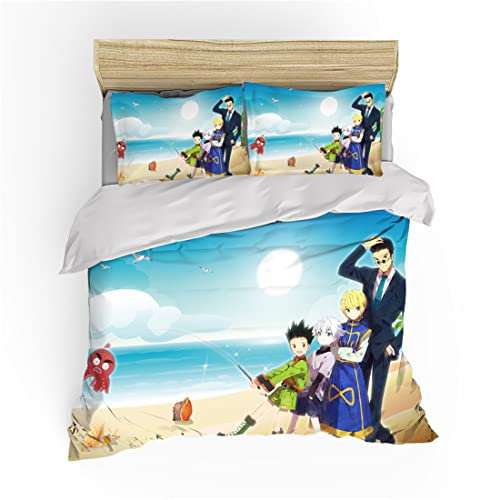 Hunter-Hisoka AnimeBettbezug-Set, Bettwäsche-Set Jungen Mädchen Teenager Erwachsene Schlafzimmer Dekor,ab-27,Single:55x79/140x200cm