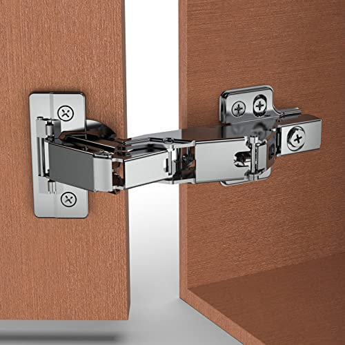 Chibery Lot de 2 charnières Lazy Susan sans cadre à 165 degrés, plaque à clipser pour une installation facile, matériel dissimulé à fermeture douce multi-pivots pour armoire de cuisine, placard plié,