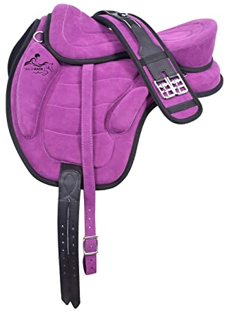 WILD RACE Baumlose freemax Vollwildleder-Sättel Größen/Treeless freemax Fully Suede Saddles (13, Purple)