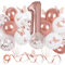 Rose Gold Birthday Decorations for Girls, First Birthday Decorations Girl with Butterfly Decor and Rose Gold Balloons, 1st Birthday Girl Party Decorations with 40in Number Balloons