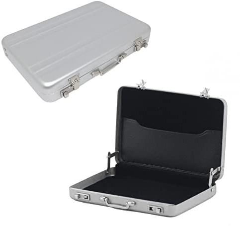 LSYYSL 1 stück Koffer Visitenkartenbox, universelle Gutscheinverpackungsbox, Mini-Aluminium-Passwortbox Geschenkbox, kann als Geschenk oder Belohnungs-Souvenir verwendet werden (Silber)