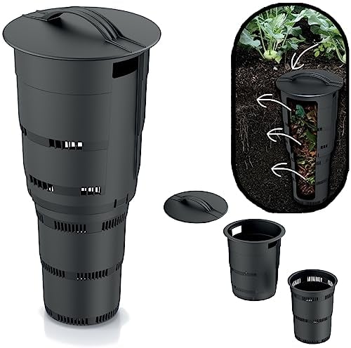 botle Composteur de jardin souterrain 11 l Anthracite Plastique H 53 cm Poubelle modulaire Bio