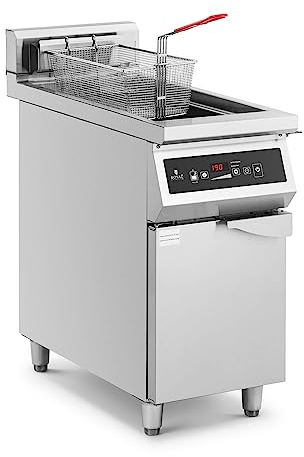 Royal Catering Friteuse à induction 30 l Capacité d'huile 10 000 W LED + minuteur Friteuse Gastro Appareil de cuisson des graisses