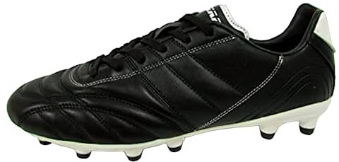 Vizari Classico FG Pelle Calcio Scarpe - Scarpe Da Calcio All'aperto Uomini, nero/bianco, 39 EU