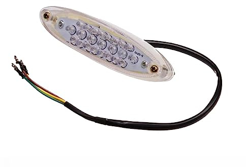 Streetparts24 Universal 12V LED Rücklicht Oval Klar 28 LEDs E-geprüft passend für Roller, Motorrad, Scrambler, Enduro, Supermoto, Motocross, Mofa, Moped, Quad, ATV uvm.