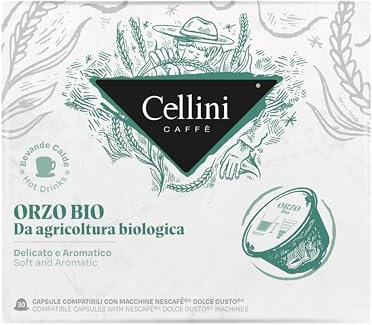 Caffè Cellini Capsules compatibles avec Nescafè Dolce Gusto* Orge - 90pcs | Un Arôme Équilibré, Intense Et Un Goût Plein