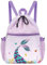 WAWSAM Kinder Mesh Rucksack - Meerjungfrau Kordelzug Rucksack für Mädchen Mesh Gym Bag mit Reißverschluss Tasche Kinder Turnbeutel für Schwimmen Yoga Reisen