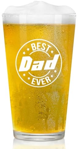 Joymaking Beer Glasses Gift for Dad - Best Dad Ever, Dad Beer Glass Christmas Glasses Drinking Dad Pint Glass Beer Glasses for Men Gift Best Dad Gifts Birthday Gift for Dad Father 15oz