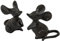 Woodside Cast Iron Miniature Mouse Sculpture Ornaments for Home/Garden/Office, Hollow-carved Decorative Desktop Decoration, Indoor/Outdoor Statues, Pack of 2