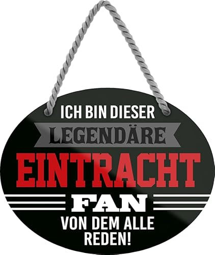 Blechschild ''Ich bin dieser legendäre Eintracht Fan'' 18x14cm Geschenk Lustige Sprüche Feier Vintage Retro Geburtstag Deko Party Überraschung Fan Fußball Mannschaft Verein Bolzen