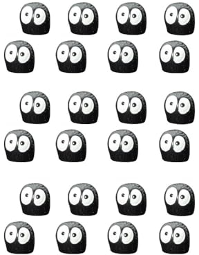 FDEETY 24 Pezzi Decorazione Auto Spiritelli Neri Luminosi Ornamento Cruscotto Accessori Interni Figurine Carbone