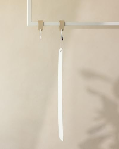 Metallbude Schuhlöffel TILO - Weiß - Minimalistischer Schuhanzieher aus pulverbeschichtetem Metall - 50 cm