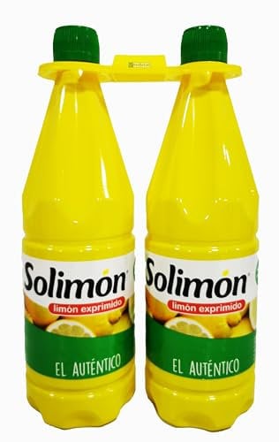 Solimón Zumo de Limón 100% – Pack Ahorro 2 × 1 L | Doble Botella de Limón Mediterráneo Español | Tapón de Rosca Seguridad