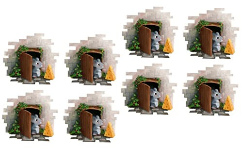 Toyvian 8 Blätter Wandaufkleber Maus-aufkleber Lustige Tieraufkleber Kinderzimmer Dekoration In Einem Loch Wandtattoo Raumaufkleber Löcher Aufkleber Pvc Karikatur Türaufkleber 3d
