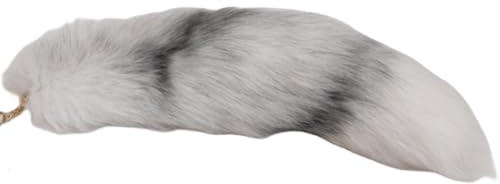 Fuchsschwanz, 45 cm, Pelzschwanz-Schlüsselanhänger, extra großer Schlüsselanhänger, Taschenzubehör, Auto-Schlüsselanhänger, Anhänger, weich, flauschig, Handtasche, Dekoration (weißer Fuchsschwanz)