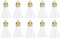 QUARKZMAN 30Pcs 1.5 Pouce Charme Porte-Clés à Pompons en Cuir avec Capuchon Doré pour la Fabrication de Bijoux de Bracelets Pendentifs, Décoration Artisanale DIY, Blanc