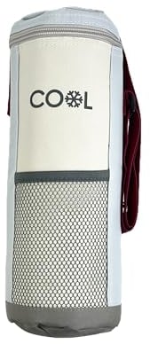 Kühltasche für Flaschen, Flaschenkühltasche bis 1,5 l, 12x32 cm, Farbe hellblau, Kühlbox, Kühlbeutel mit verstellbarem Schulterriemen kleine Kühltasche für Drinks, Kühlbox für Outdoor, Reisen