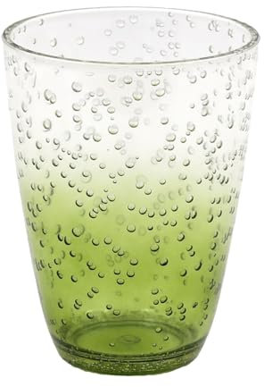 Carousel Home Green Bubbles Plastic Tumbler Glasses | Plastic Drinking Glasses Clear Plastic Glasses | Reusable Drinkware Outdoor Drinks Glasses - 400ml
