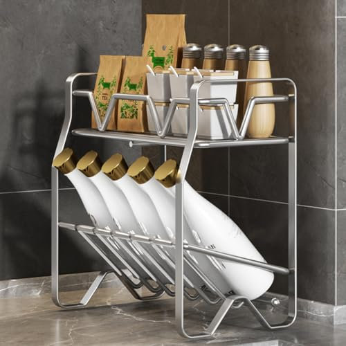 Esmberry - Gewürzregal Stehend L30xW15xH27 cm, Edelstahl, Montagefrei, Küchenregal Stehend, Gewürzregale, Kitchen Shelf Organizer