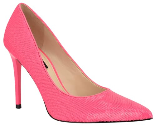 Nine West Women's Fresh Pointy Toe Pump, Pink Sequin 661, 37 EU