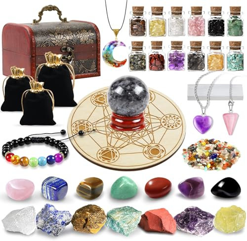 Ensemble de 40 Pierres de Cristal,Pierres de GuéRison en Cristal,Cristaux de GuéRison,Pierres PréCieuses,Pierre de 7 Chakras et Boule Pour la MéDitation,Calendrier de L'Avent,Reiki,éQuilibrage