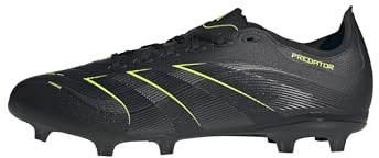 adidas Unisex Predator League Firm Ground/Multi Ground Football Boots, Core Black/Carbon/Lucid Lemon, 39 1/3 EU