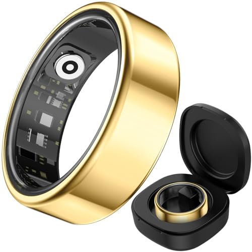 Smartring Damen Herren Smart Ring Android iOS Fitness Ring Tracker Schrittzähler Pulsmesser Schlaf Ring IP68 Wasserdicht Smartringe für Herren Damen Health Tracking Ring Fitnessring