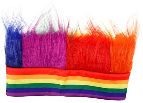 OATIPHO Pride Regenbogen Hut Mit Perücke Und Kopfband Für Karneval Festival Und Kostümpartys Spaßaccessoire Für Erwachsene Rutschfest Und Partyzubehör