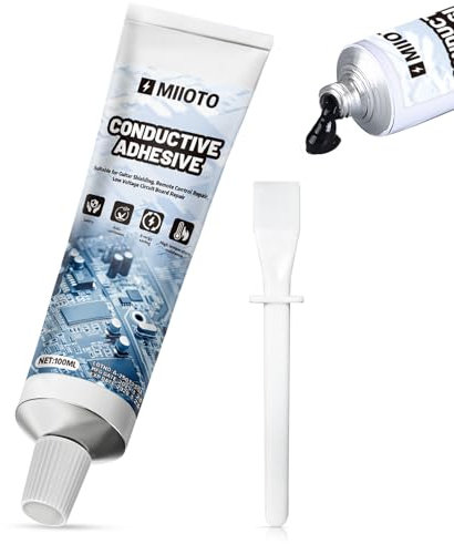 Miioto Vernice Conduttiva, Vernice Elettricamente Conduttiva per Schermatura Chitarra, Riparazione PCB e Applicazioni Fai da te (100mL)