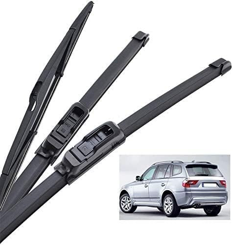 Juego de escobillas limpiaparabrisas Delanteras y traseras para BMW X3 E83 2004-2010, 3 Piezas