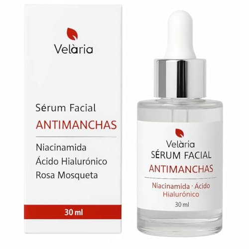 Velària Siero facciale con niacinamide 10%, acido ialuronico e rosa canina, 3 in 1, 30 ml antimacchia, migliora la consistenza della pelle.