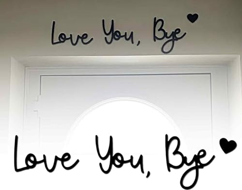 XoeLLe Holzbuchstaben Groß Love You, Bye Wanddeko, Modernes Schwarzes Schriftzug Holz Buchstabenschild, Holzschild Personalisiert für Flur und Treppen, Heimdekoration für Haustür, Tür, Wände