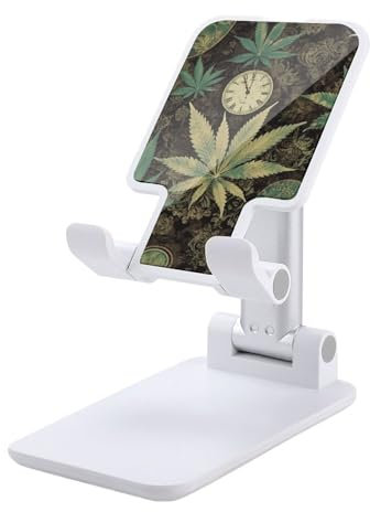 QSMGHKD Tragbare Handyhalterung, Retro-Pflanzenmuster, faltbarer Telefonständer für den Schreibtisch, winkelhöhenverstellbare Handyhalterung, Dock für alle Handys, iPhone, iPad, Tablet 10,2 - 25,4 cm