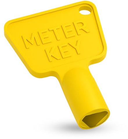 Plastic Gas & Electric Meter Key (1 Pack) – Utility Meter Box Key with Triangle Socket – Yellow Durable Plastic Key for Cupboards, Bins & Meter Access.