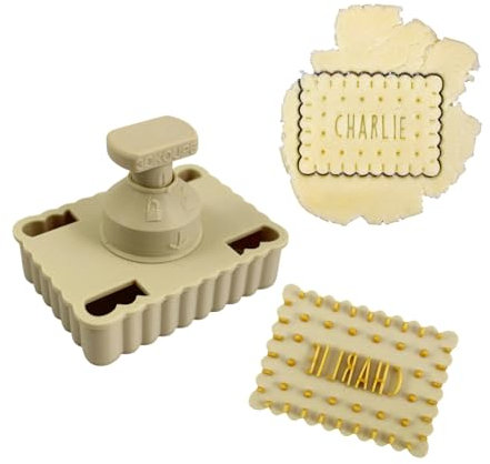 Emporte-pièce à poussoir pour biscuits – PivoFix® personnalisable avec plaques interchangeables – Fabriqué en France (Pack complet – Véritable Petit Beurre)