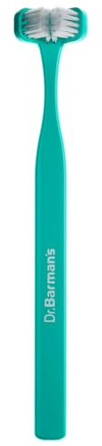 Dr Barman's Superbrush Adult 3-Sided Toothbrush Mint Green | 3-Sided Cleaning, Soft Bristles, Mint Green, Single Toothbrush, Manual Toothbrush