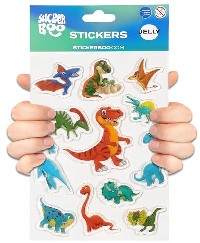 DINOSAURIER Gel Sticker SET, 3D Stickers für Kinder Dino, 12 STICKERS (Dinosaurier)