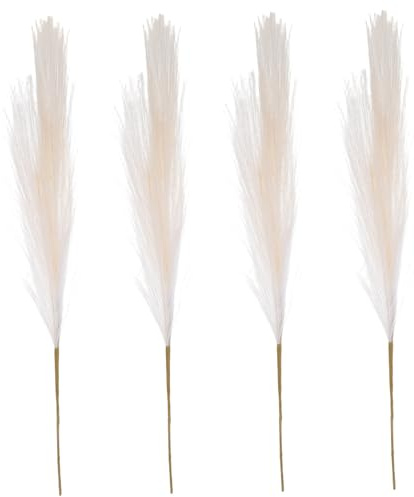 Cabilock 4 Stück Teiliges Künstliches Pampasgras in Beige Pflegeleichtes Deko-Gras für Vasen Natürliche Optik für Weihnachtsdeko und Hochzeitsarrangements