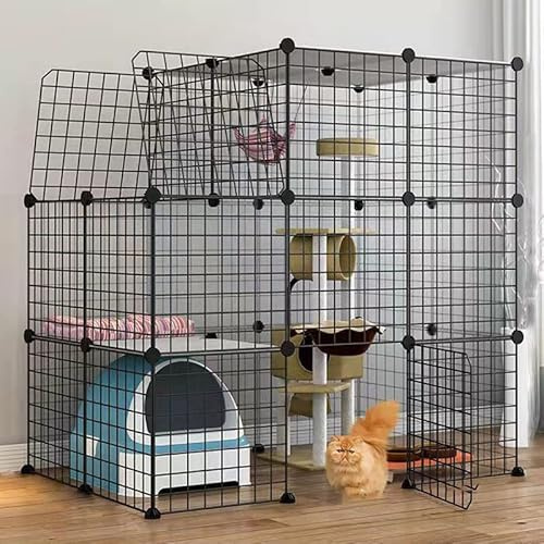 Indoor Pet Laufstall, abnehmbares Gehege mit Türen für Kleintiere