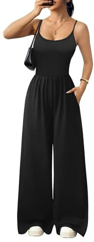 Jumpsuits for Women Dressy Summer Outfits Sleeveless Casual Black Rompers