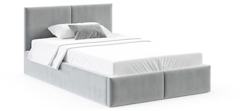 roe furniture Boxspringbett 120x200 cm mit Bettkasten – Bett mit Stauraum für Bettwäsche, Lattenrost mit Gasdruckfedern - Boxspringbetten ohne Matratze