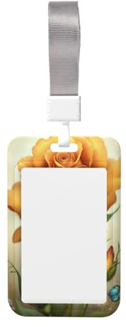 Woshuwo Porte-badge coulissant en plastique rigide avec pétales de rose orange pour infirmières et bureau