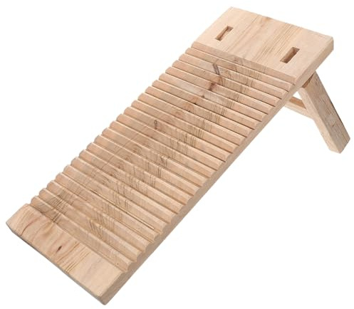 BATHVEVE Asse Dimensioni Lavatoio Legno in Antiscivolo Piedini Solido Pratica Tavola Lavare Resistente 50x20x2,5cm per Uso Domestico