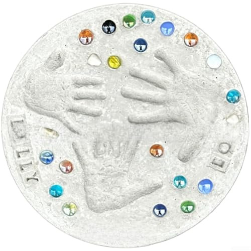 Handprint Stepping Stone Kit for Kids – DIY Craft Set with Alphabet Letter Stamps, Colorful Paints & Stone Molds (14)